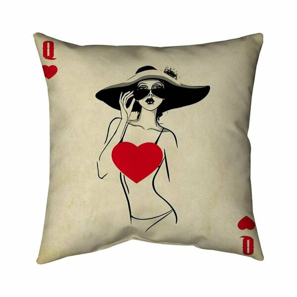 Fondo 26 x 26 in. Queen of Hearts-Double Sided Print Indoor Pillow FO2777143